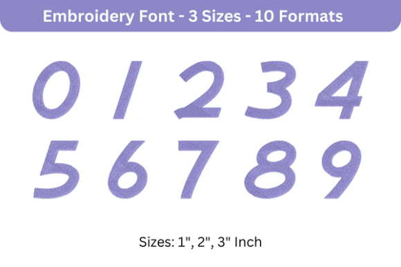 Airstream Font 0 to 9 Review for Seasonal Embroidery