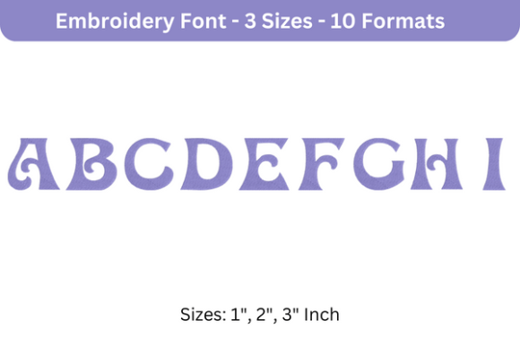 Pasdenom Font a to I Review for Seasonal Embroidery